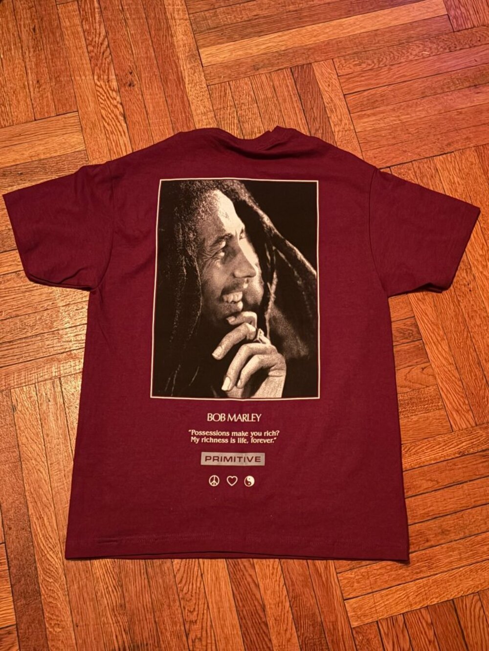 NWT Medium Bob Marley x Primitive Live Forever Tee Screen Print